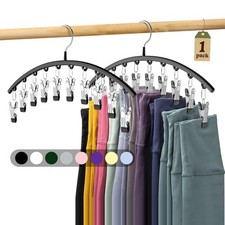 Legging Organizer for Closet, Metal Yoga Pants Hangers 1 Pack w/10 Clips Hold...
