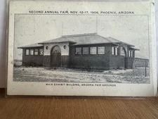 1906 Phoenix Arizona Fair Grounds Main Exhibit Building Vintage Postcard 8