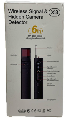 X13 Wireless Signal & Hidden Camera Detector Anti-Spy 6th Gear Signal Scanner
