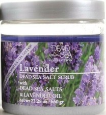 1 Dead Sea Lavender Dead Sea Salt Nurturing Scrub Exfoliates 23.28oz Jars
