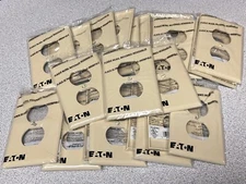 25 Eaton Ivory Mid-Size 1G Unbreakable Receptacle Wallplate Outlet Covers PJ8V