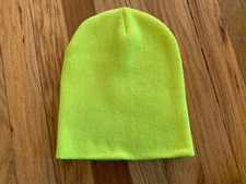 Solid Neon Yellow Cap Stocking Winter Hat Biker Beanie Skully