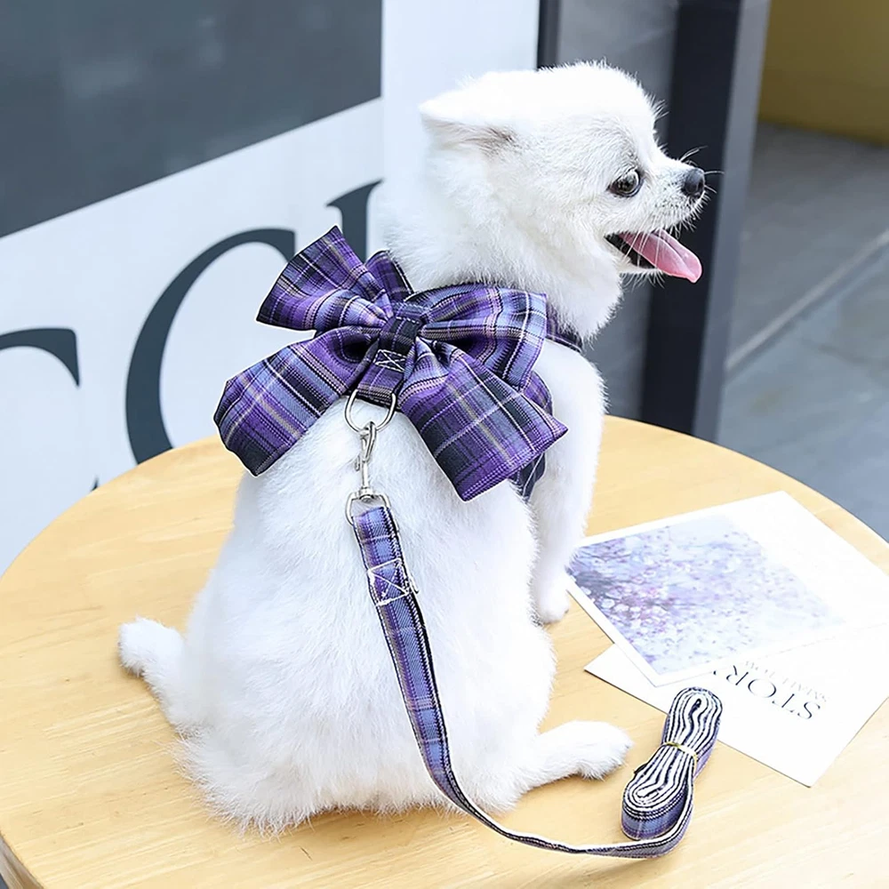 Dog Harness for Small Dogs with Bow Small Harness for Girl Dogs with D-Ring Soft