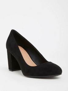 wide width black suede pumps
