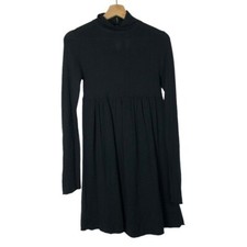 Fossil Black Y2K Long Sleeve Babydoll Sweater Dress XS