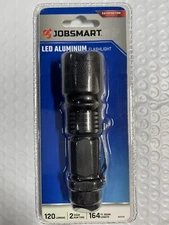 Jobsmart LED Aluminum Flashlight 120 Lumens 2 Hr Run Time 164 Ft. Beam Clip-On