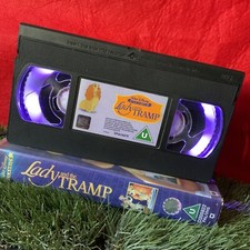 Upcycled Retro VHS Lamp, LADY AND THE TRAMP Movie Remote Control, DISNEY Gift.