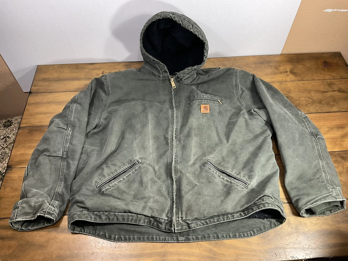 Carhartt J141-MOS SANDSTONE SHERPA-LINED SIERRA JACKET SIZE 2XL | eBay