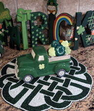 St. Patrick's Day Lucky Shamrocks Farm Vintage Green Truck NEW
