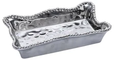 Pampa Bay Verona Porcelain Guest Towel Napkin Holder, Silver (CER-2214)