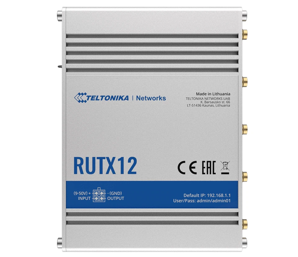 Teltonika RUTX12 Dual LTE Cat6 Wi-Fi 4G Wireless Industrial Router - Image 3 of 4
