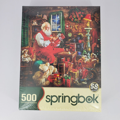 NIB Adorable 2002 Santa s Shop 500 Pieces Springbok Puzzle Christmas Holiday