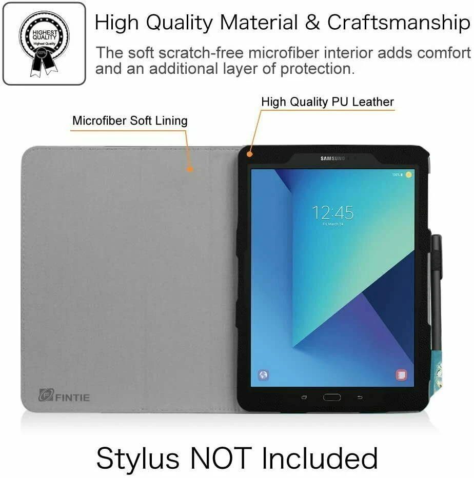 Folio Case for Samsung Galaxy Tab S3 9.7 Inch Premium PU Leather Stand Cover - Image 3 of 4