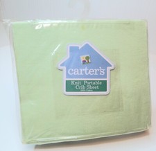 BRAND NEW Carters Knit Portable Crib Fitted Sheet in Sage Green 100 Cotton