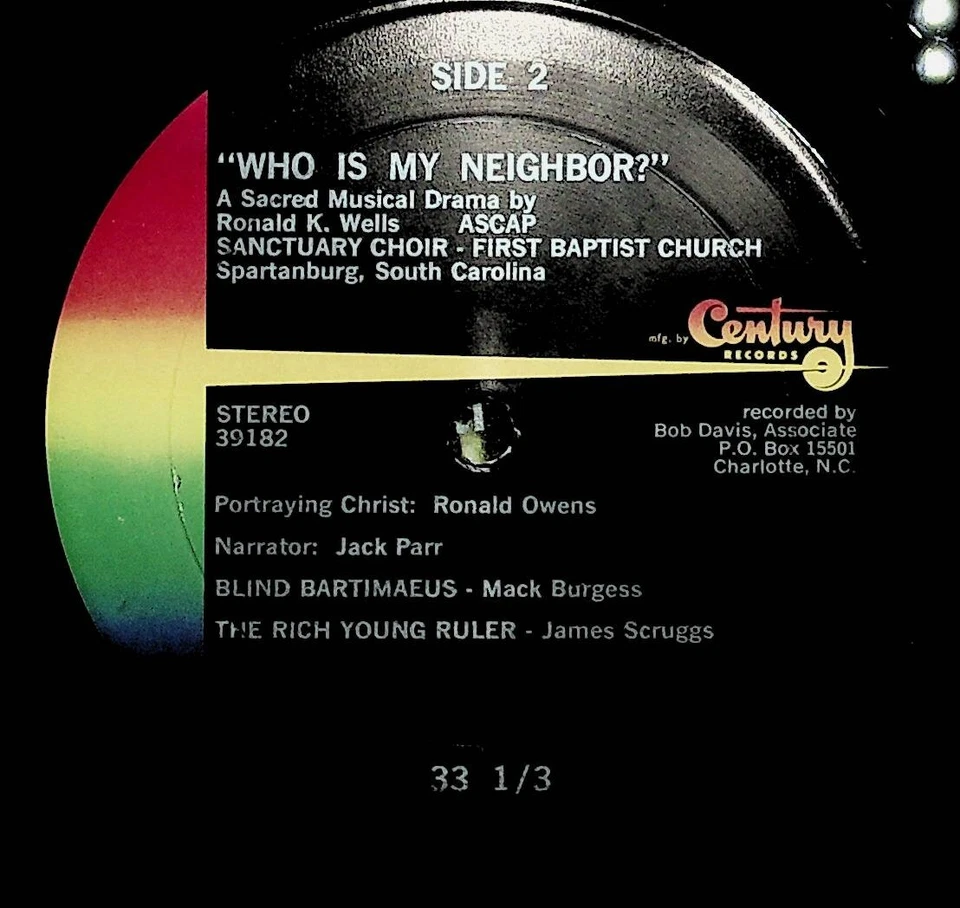 Spartanburg SC First Baptist Church Choir Who Is My Neighbor Vinyl 2-LP Record - Image 3 of 4