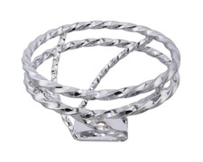 Vintage Lowrider Steering Wheel Swirl Double Square Twisted Chrome.