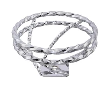 Vintage Lowrider Steering Wheel Swirl Double Square Twisted Chrome.