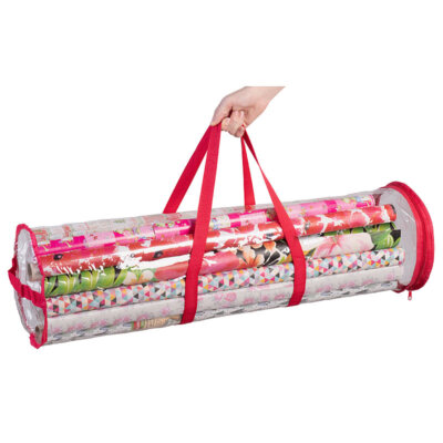 infactory Taschen: Geschenkpapier-Aufbewahrungstasche, transparent, 79 x 22 cm