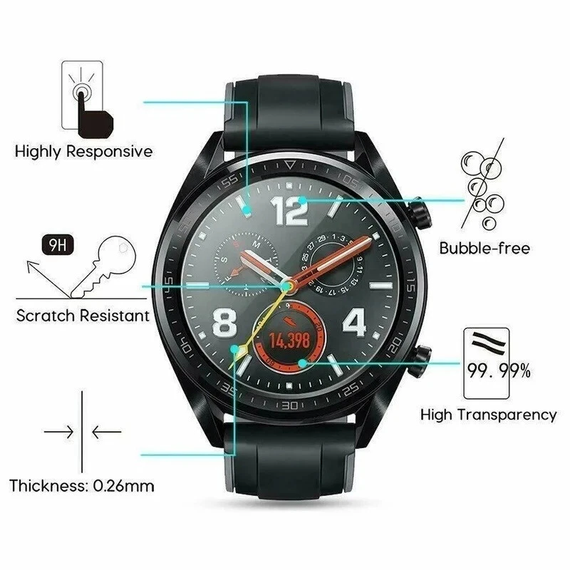 Huawei Watch Screen Protector 3pcs Smartwatch Tempered Glass Film Accessories - Image 4 of 4