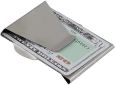 New Slim Clip Double Sided Money Credit Card Holder Wallet Stainless Sleek Steel