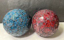 Decorative Orbs Crackle Mosaic Glass Sphere Balls Centerpiece Filler