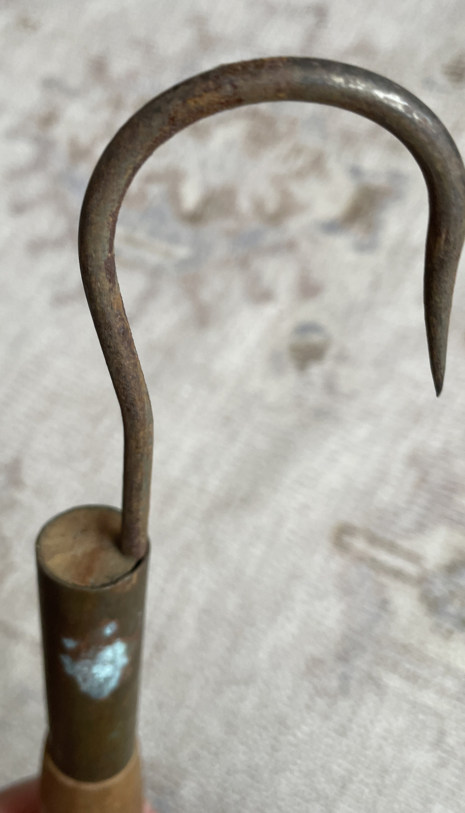 Vintage 11” Fishing Gaff Hook Fishing Tool Wood/Brass eBay