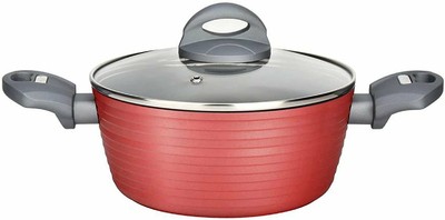 NutriChef 2qt Cooking Pot with Lid - Non-Stick Reinforced Forged Aluminum Metal