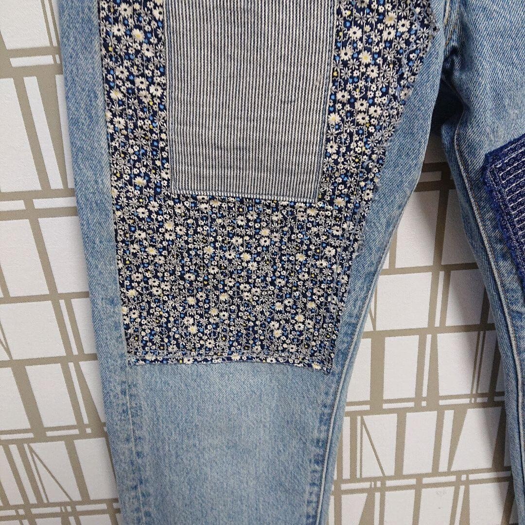 Vintage Levi's 501 Big E Patchwork Custom Denim J… - image 6