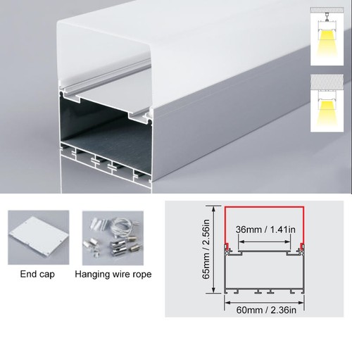 LED Strip Channel with Hanging Wire Aluminum Track for Hanging LED Strip Lights - Picture 12 of 15