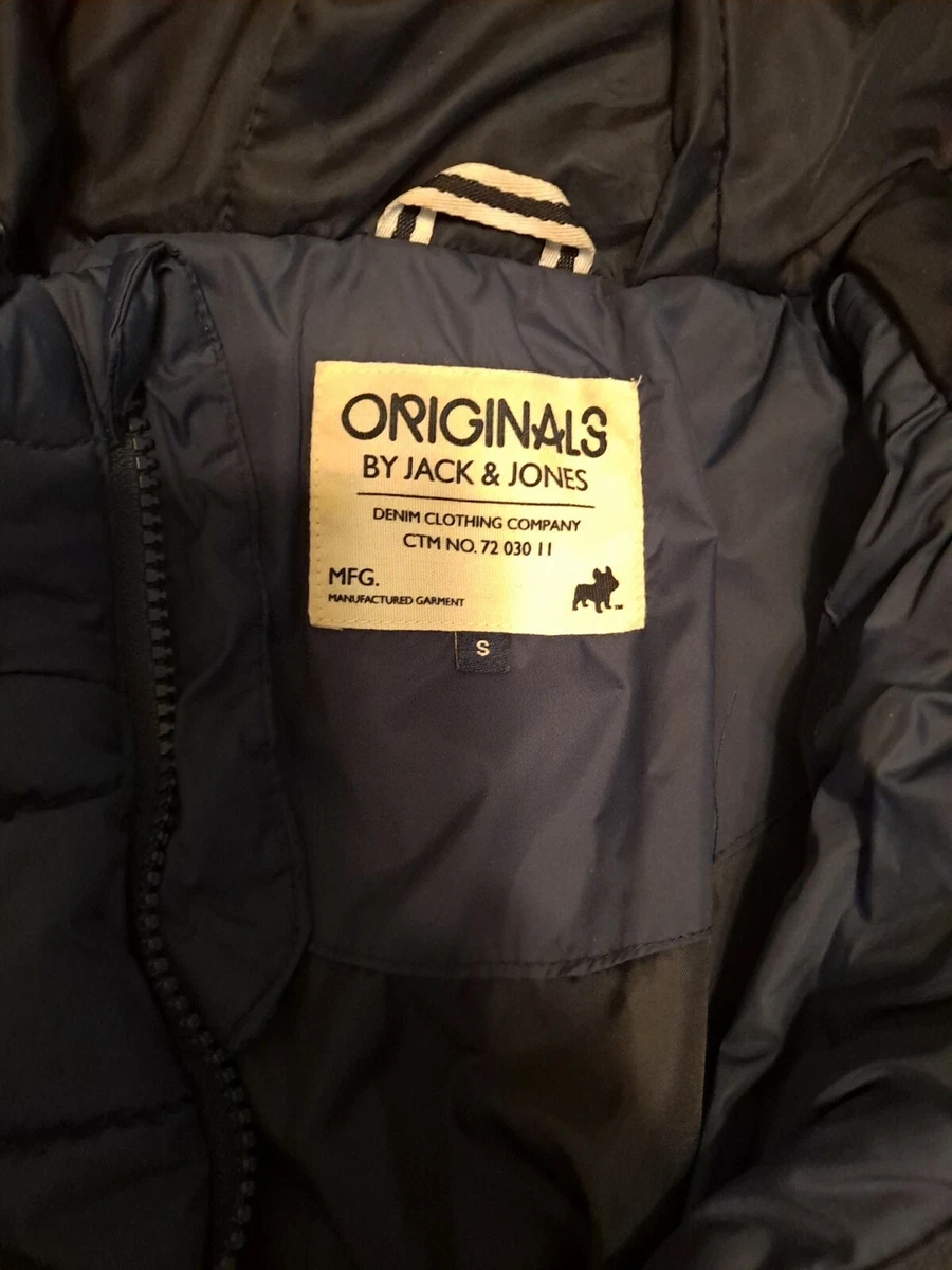 Jack & Jones Originals puffer jacket with hood in black