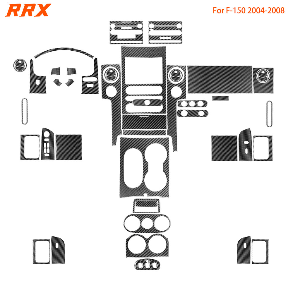 58Pcs Real Carbon Fiber Kits Full Interior Trim Cover For Ford F-150 FX4 2004-08