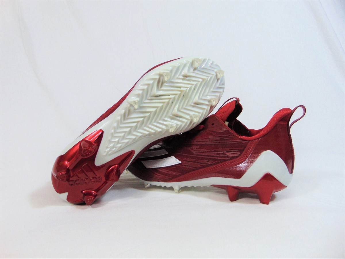 Size 11 - adidas Adizero Football Cleats Power Red Cloud White Brand New Adidas Adizero Football Cleats Power Red Cloud White Men main image 4
