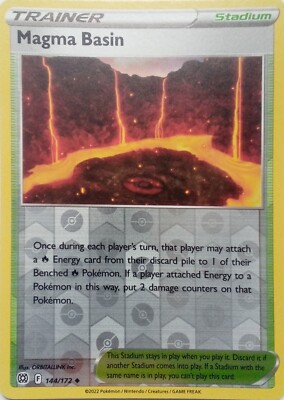 144/172 Magma Becken Reverse Holo Strahlende Sterne Pokemon Karte