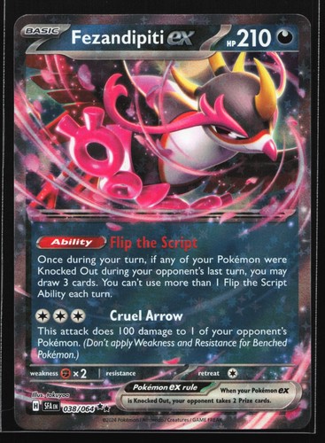 Pokemon - Carta Fezandipiti Ex 038/064 - Doppia Stagnola Rara - Espansione Favola Avvolta - 4