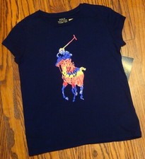 POLO RALPH LAUREN AUTHENTIC TODDLERS GIRLS BRAND NEW ORIGINAL T-SHIRT Sz 6, NWT