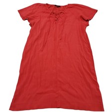 Madewell Dress Size XL Lace Up Flutter 100% Viscose Measurements In Description