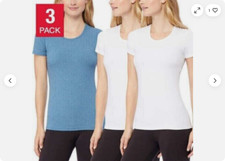 32 Degrees Women's Cool Tee 3 Pack Ht Teal/White/White, M NWT