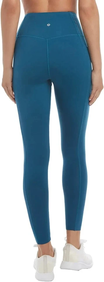 Leggings femininas SOILED Danskin coladas 7/8ths cintura alta azul-petróleo tamanho P $40 1A058 - Imagem 3 de 4