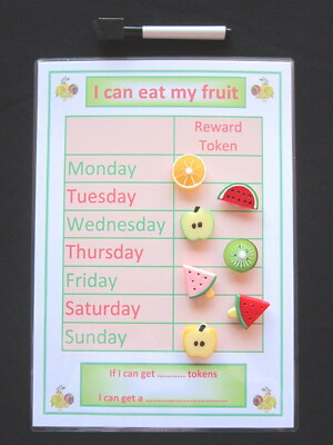 I CAN EAT MY FRUIT 7 DAY CHART - ADHS Autismus SEN PECS Sehverhaltenshilfe