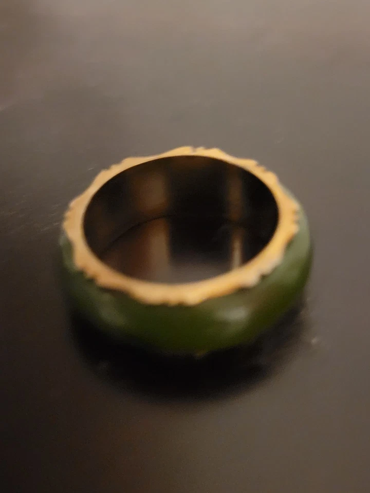 Anillo jade oro amarillo 10k vintage Foto 4 de 4