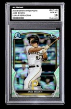 2023 Jase Bowen 1st Bowman Chrome Lunar Refractor Rookie Card BCP-146  Graded 10