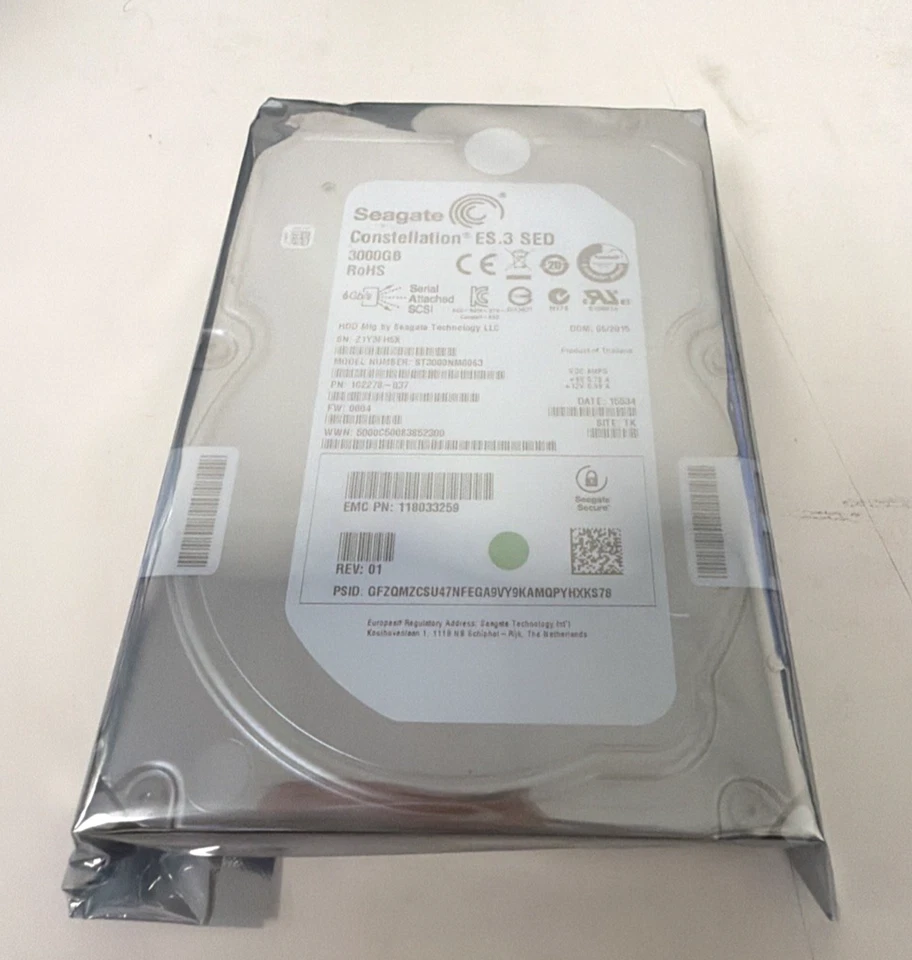 Seagate ST3000NM0063 1C2278-03 3TB 7.2K RPM 6Gb/s 3.5" SAS Server HDD Hard Drive - Image 4 of 4
