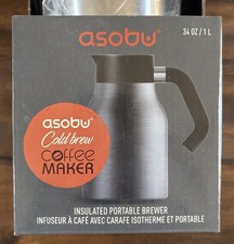 Asobu Pour Over Cafetière 1,0L – Cuivre/Noir – Double Paroi, Isolée 12h, Filtre Inox Réutilisable
