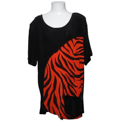 Claude de Paris, Top, Größe: ONE SIZE, Schwarz/Rot, Acetat, Zebra, Damen #eTM