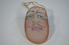 Antique Vintage Mesh Ceremonial Oddity Wire Painted Odd Fellows IOOF Mask