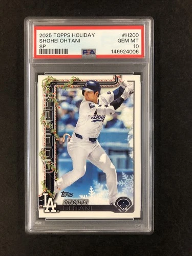 2025 Topps Holiday Shohei Ohtani Holiday Candy Cane SP PSA 10 EV