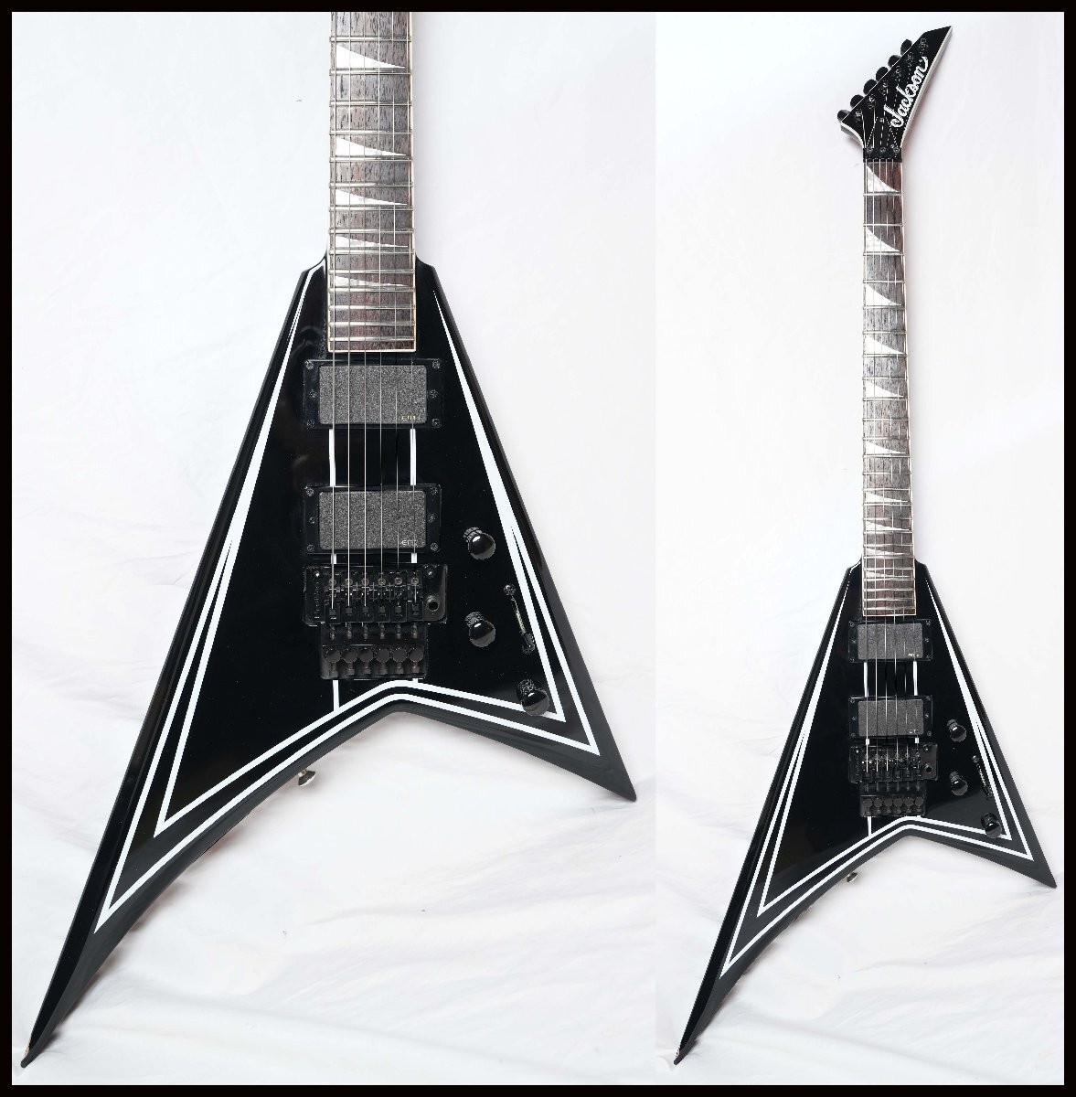 【本日限り大特価】Jackson RRXMG BLK W/YLW BVLS Jackson X Series RRXMG Gloss Black with White Pinstripes Equipped