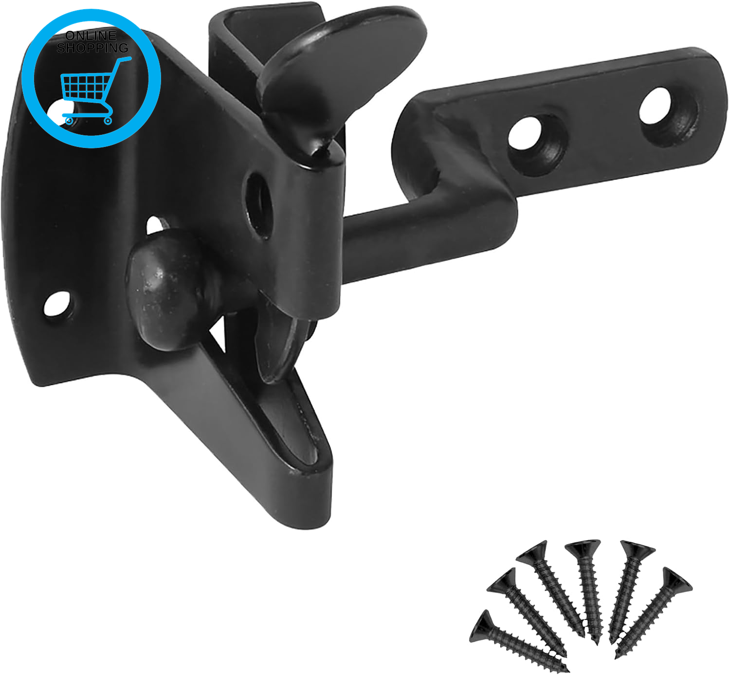 Auto Gate Latch/Catch, Self Closing Security Hardware Set with Weather Resistant