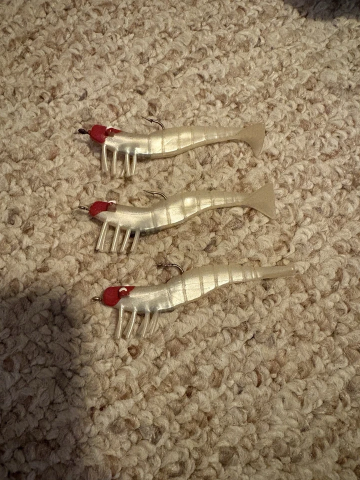 "Juego de cebos blandos para camarones DOA de 3 1/4 OZ rojo y blanco" Foto 2 de 2