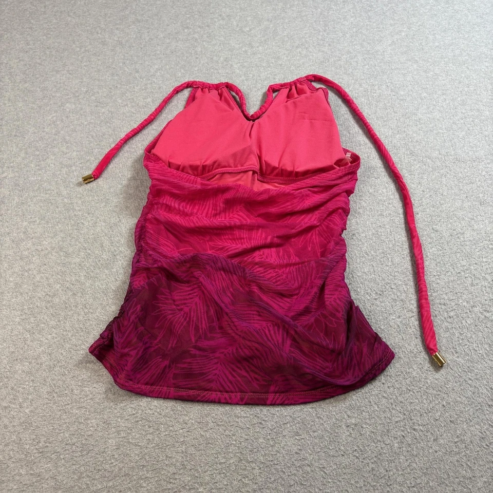 Traje de baño tankini Lauren Ralph Lauren Top para mujer talla 8 rosa halter calce adelgazante Foto 2 de 4